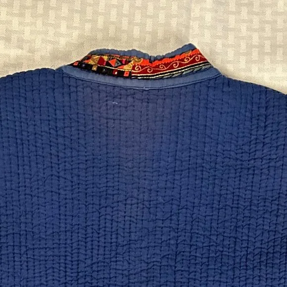 Upcycled Vintage Hippie/Boho Asian Inspired Reversible Quilted Vest Cotton M - Picture 9 of 9